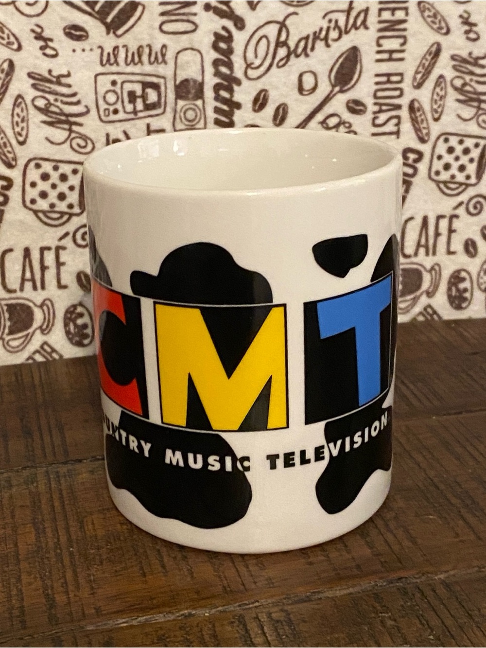 🐄 CMT Country Music Television Vintage 1990s Cow Ceramic Coffee Mug